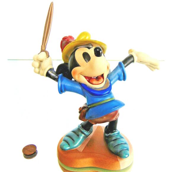 NEW Disney MICKEY MOUSE Brave Little Tailor FIGURINE & BOOK Peter Pan Sword WDCC